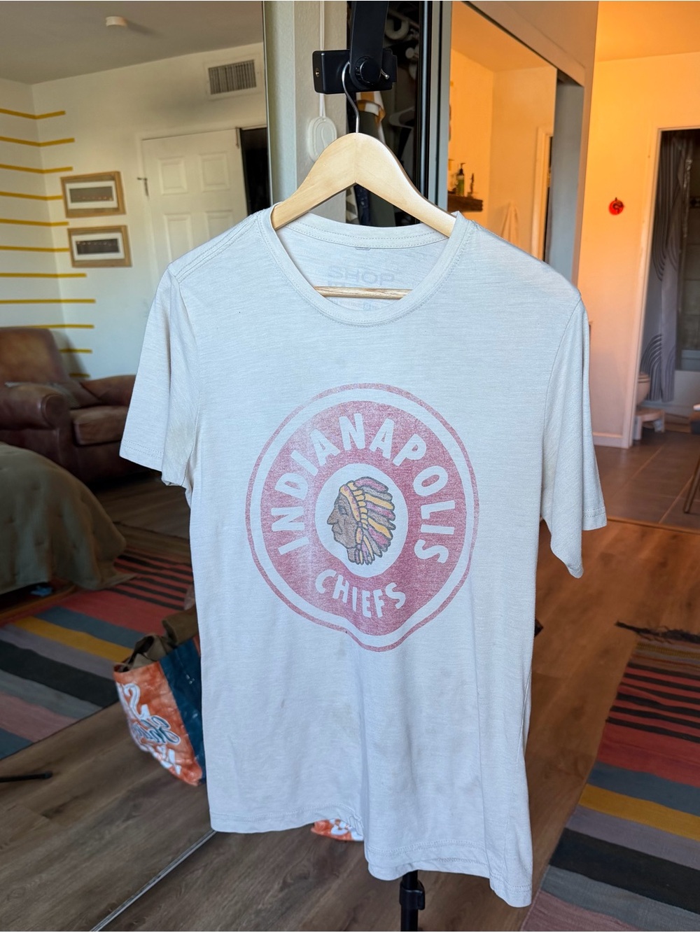 Indianapolis Chiefs Vintage-Style White Graphic Tee
